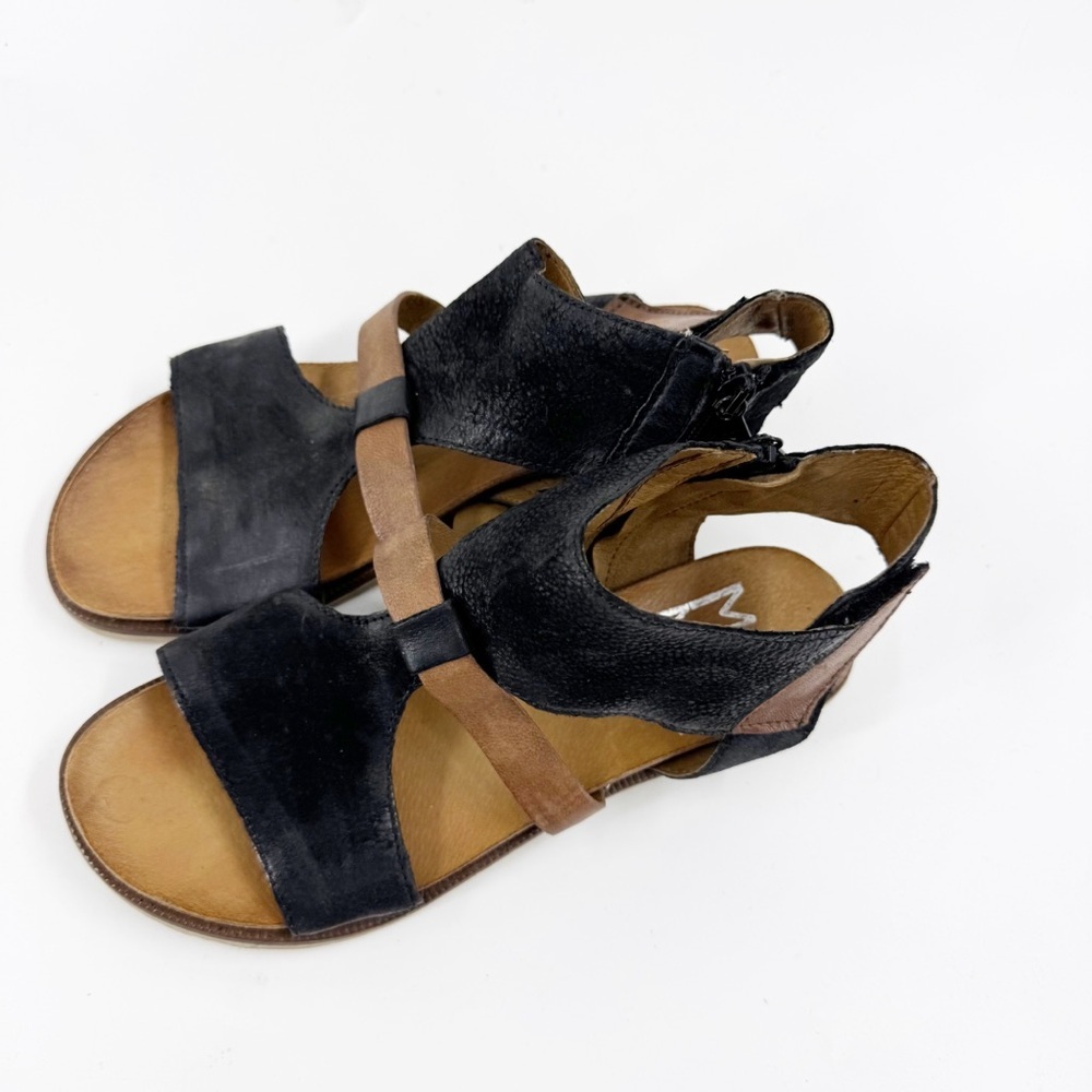 ✅ Miz Mooz Tamsyn Women's Ankle Strap Sandal LEATHER SIZE 38 BLACK/BROWN - Picture 2 of 9